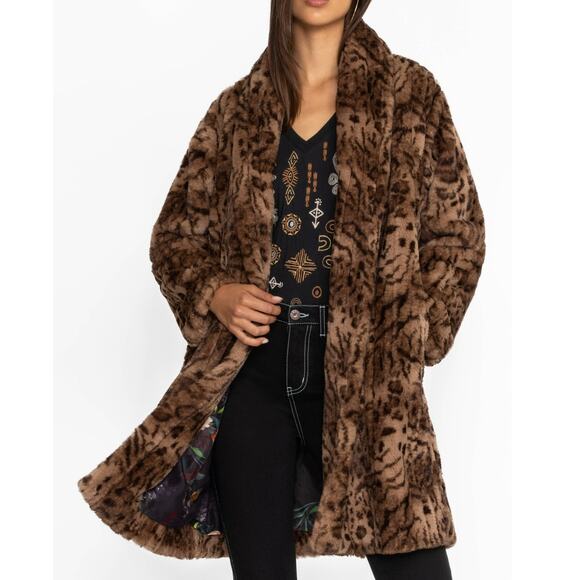 Johnny Was Jackets & Blazers - Johnny Was Vienna Leopard FAUX FUR JACKET M